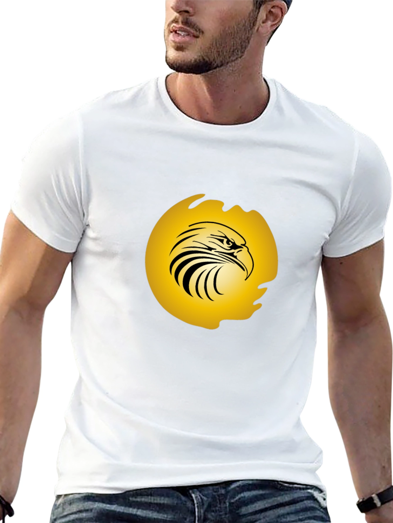 Mens Black Eagle Graphic Tee - Bold & Stylish