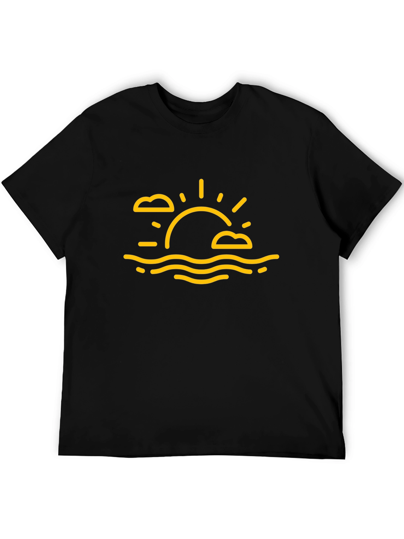 Sunset Graphic Tee - Relaxed Fit Black T-Shirt