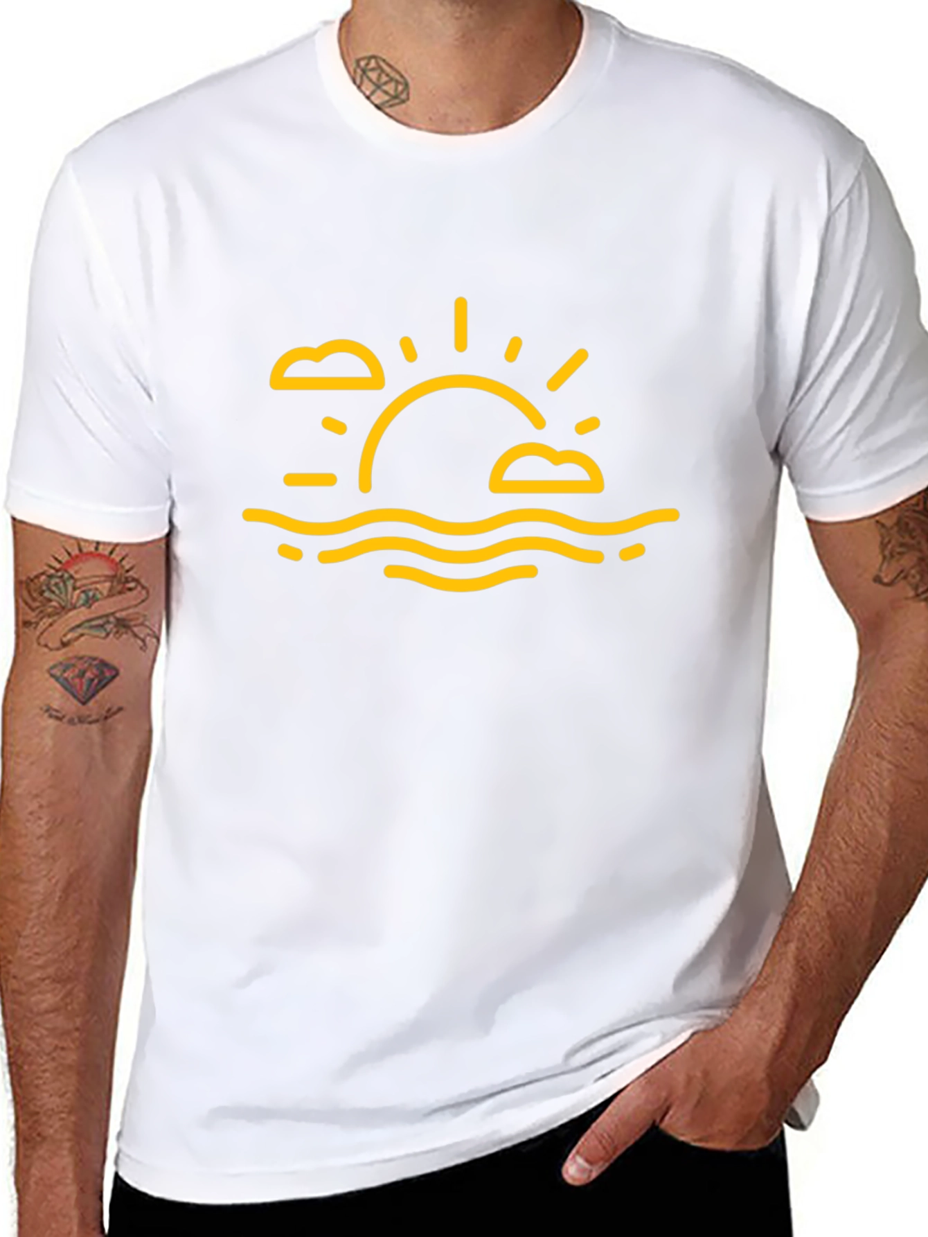 Sunset Graphic Tee - Relaxed Fit Black T-Shirt