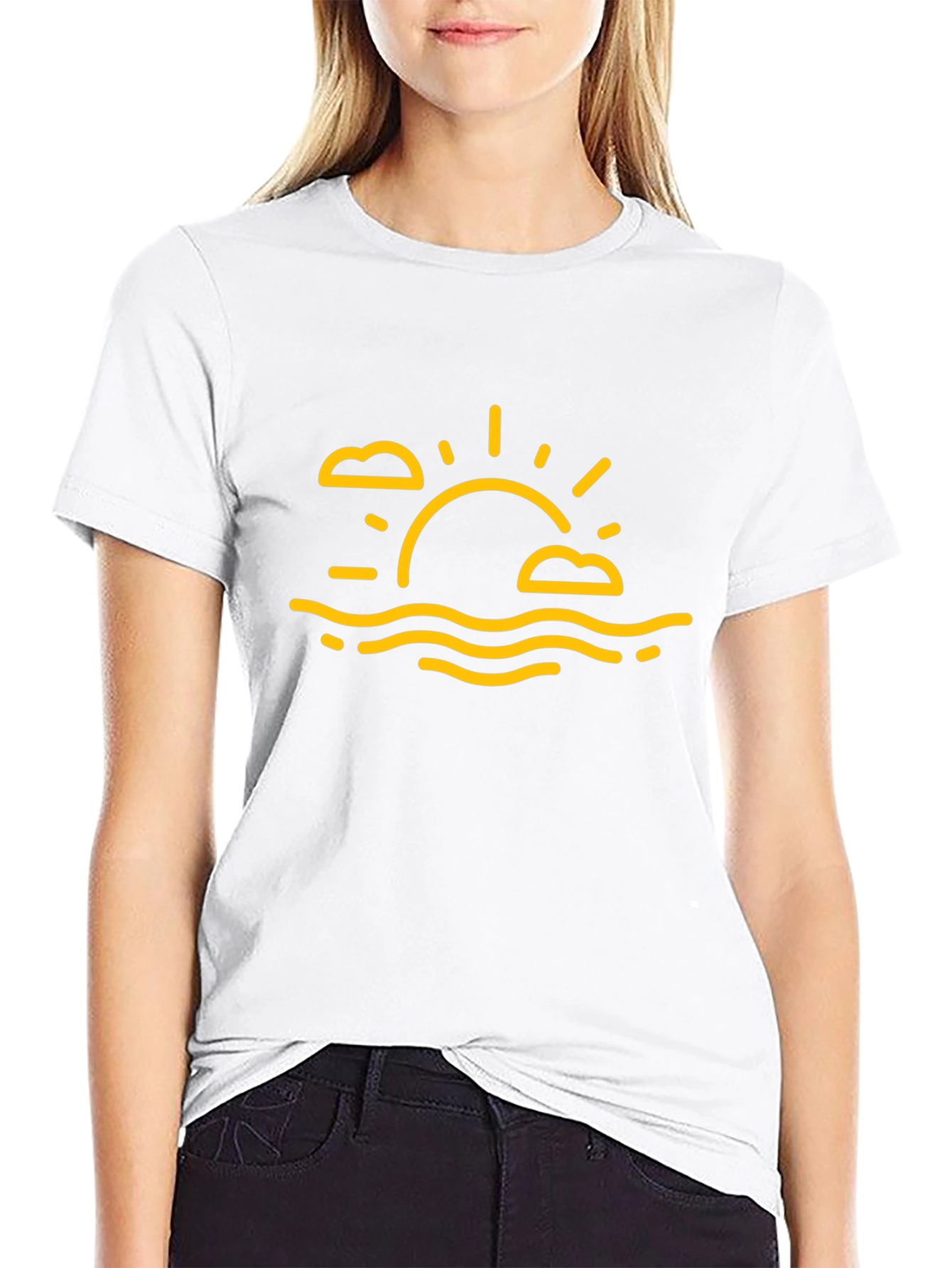 Sunset Graphic Tee - Relaxed Fit Black T-Shirt
