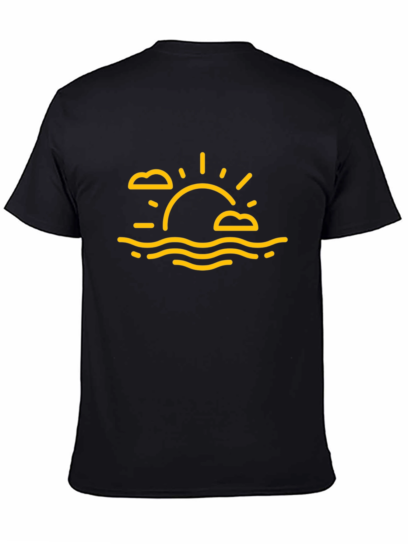 Sunset Graphic Tee - Relaxed Fit Black T-Shirt