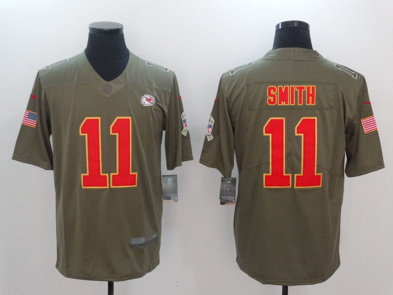 Men's Kansas City Chiefs Alex Smith #11 Brown Game Jerseys