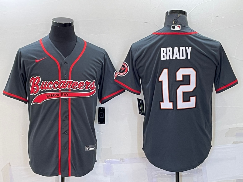 Men's Tampa Bay Buccaneers Tom Brady #12 Gray Game Jerseys Joint Edition