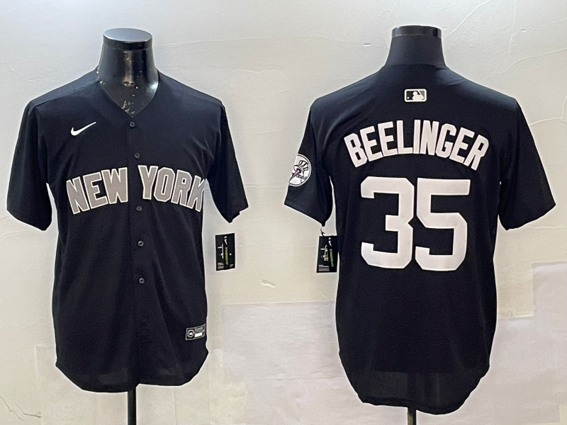 Men's New York Yankees Cody Bellinger #35 Black Replica Player Jerseys