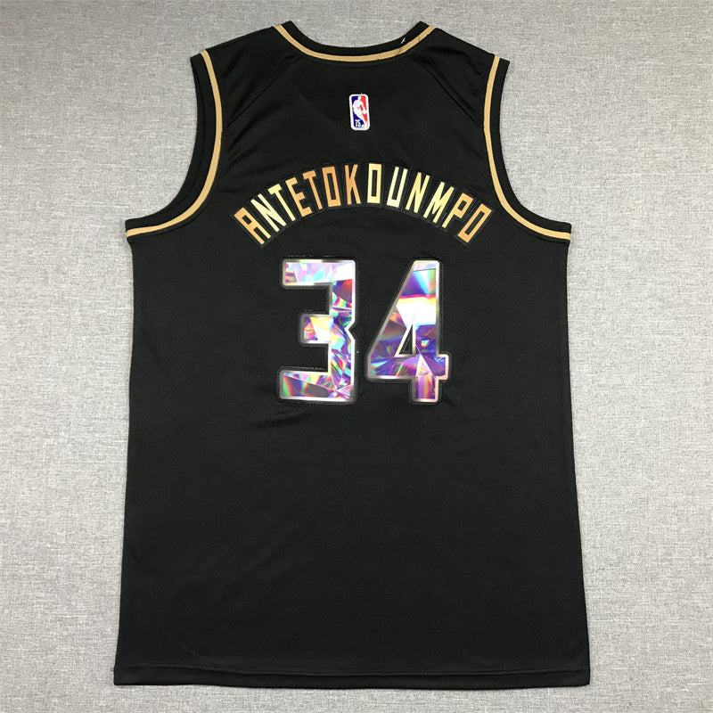 Men's Milwaukee Bucks Giannis Antetokounmpo #34 NBA Black Swingman Player Jerseys