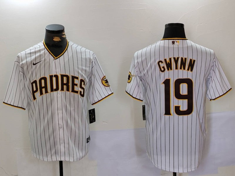 Men's San Diego Padres #19 Tony Gwynn White Stitched Jerseys