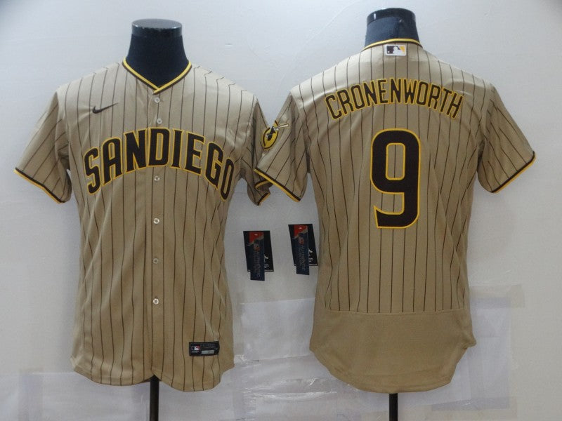 Men's San Diego Padres Jake Cronenworth #9 Khaki Stitched Jerseys