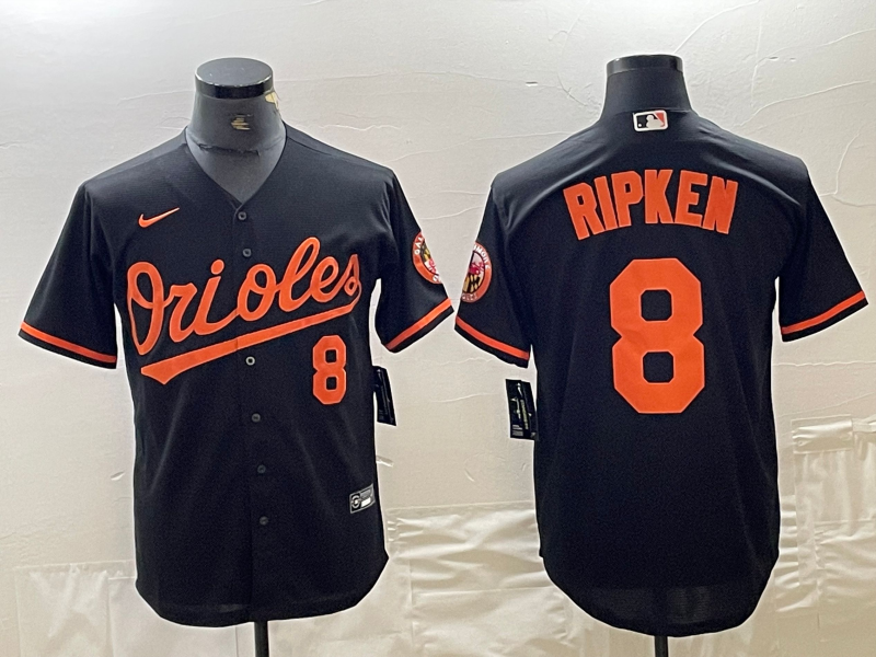 Men's Baltimore Orioles Cal Ripken Jr. #8 Black Replica Baseball Jerseys