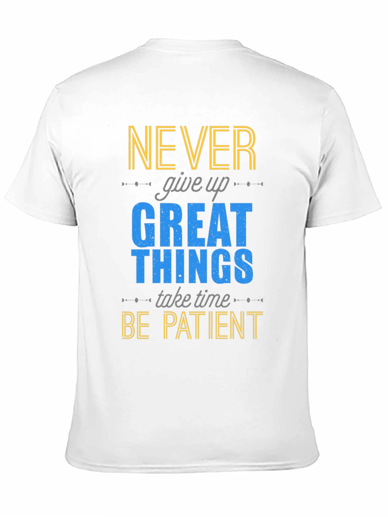 Motivational Graphic Print T-Shirt - Never Give Up