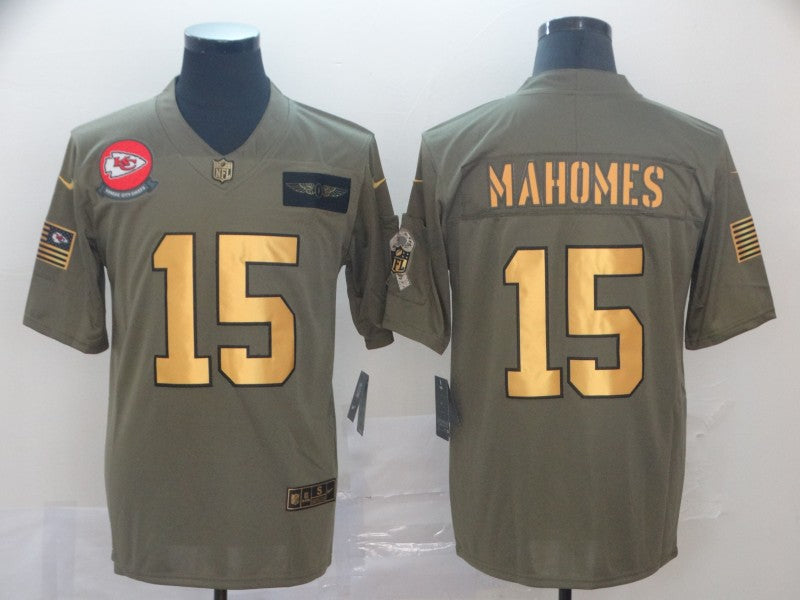 Men's Kansas City Chiefs Patrick Mahomes Brown Game Player Jerseys