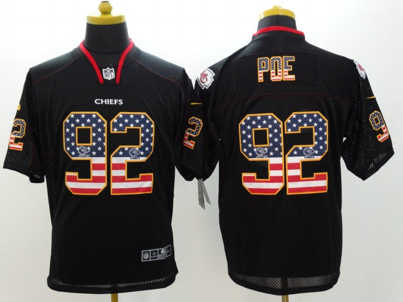 Men's Kansas City Chiefs Dontari Poe #92 Black Game Jerseys