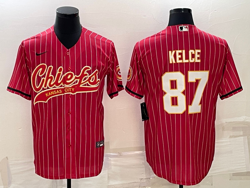 Men's Kansas City Chiefs Travis Kelce #87 Red Player Jerseys Joint Edition
