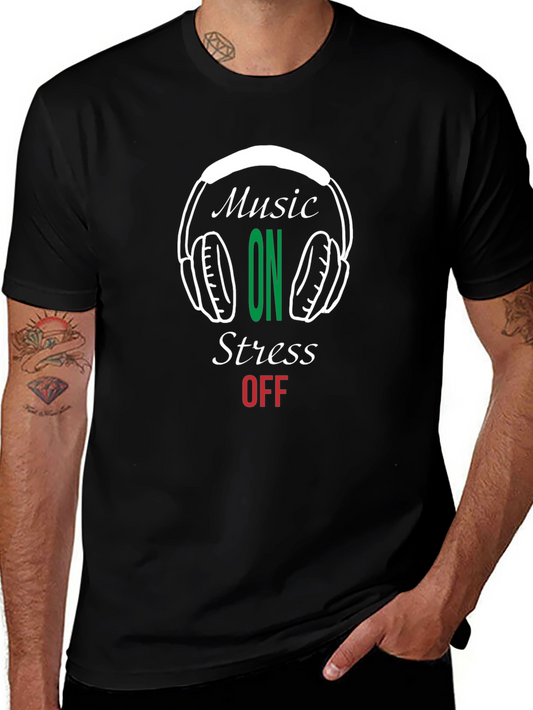 Music On Stress Off Graphic Tee