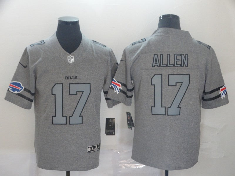 Men's Buffalo Bills Josh Allen #17 Gray Game Jerseys