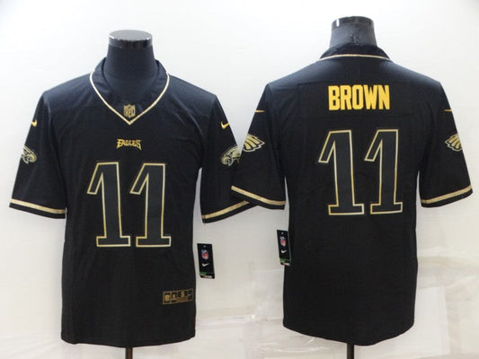 Men's Philadelphia Eagles A.J. Brown #11 Black Game Player Jerseys