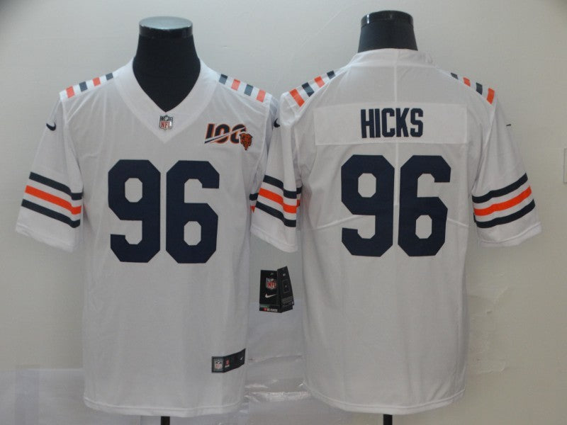 Men's Chicago Bears Akiem Hicks #96 White Game Jerseys