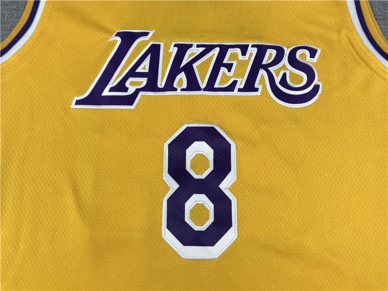 Men's Los Angeles Lakers Kobe Bryant #8-24 Yellow Swingman Player Jerseys