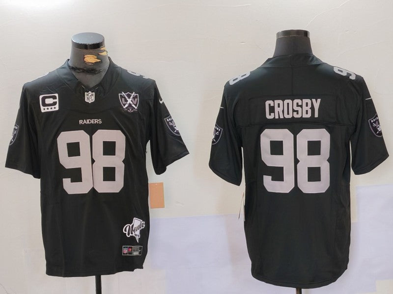 Men's Las Vegas Raiders Maxx Crosby #98 Black 2024 Vapor F.U.S.E. Limited Jerseys
