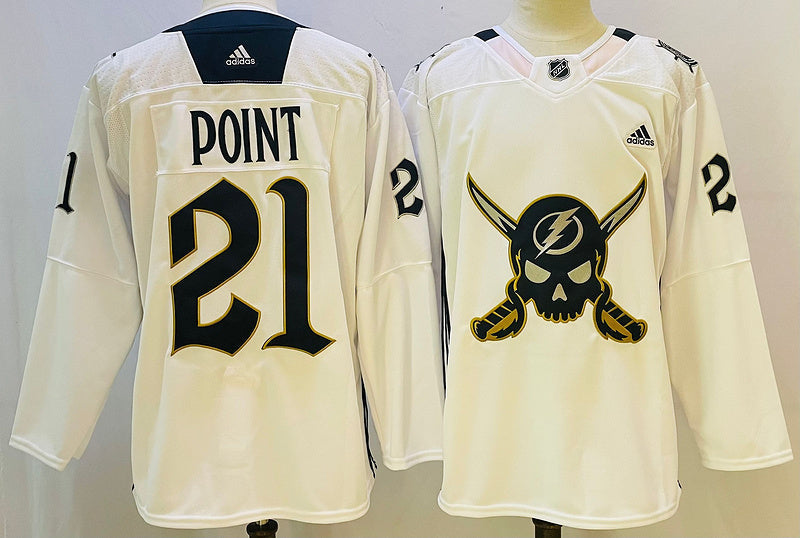 Men's Tampa Bay Lightning Brayden Point #21 White Game Jerseys