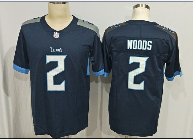 Men's Tennessee Titans Robert Woods #2 Navy Game Jerseys