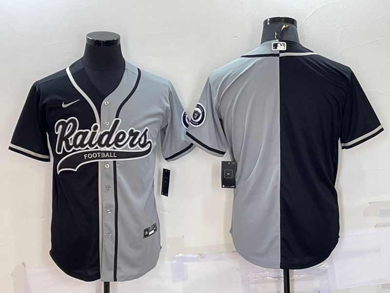 Men's Las Vegas Raiders Black/Gray Blank Jerseys