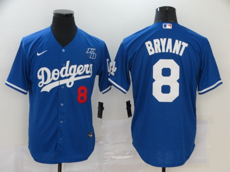 Men's Los Angeles Dodgers Kobe Bryant #8 Blue Replica Baseball Jerseys