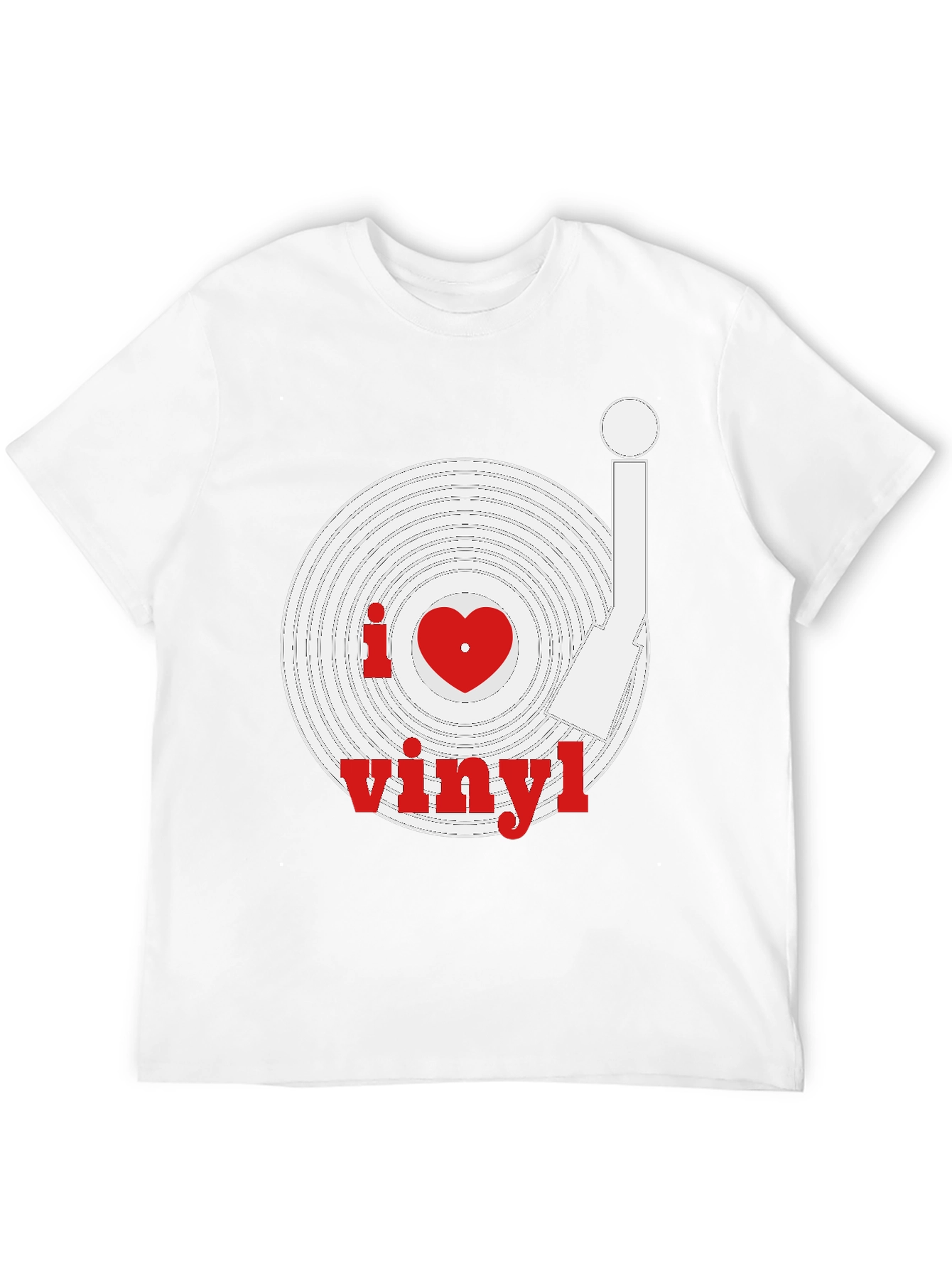 I Heart Vinyl Record Black T-Shirt