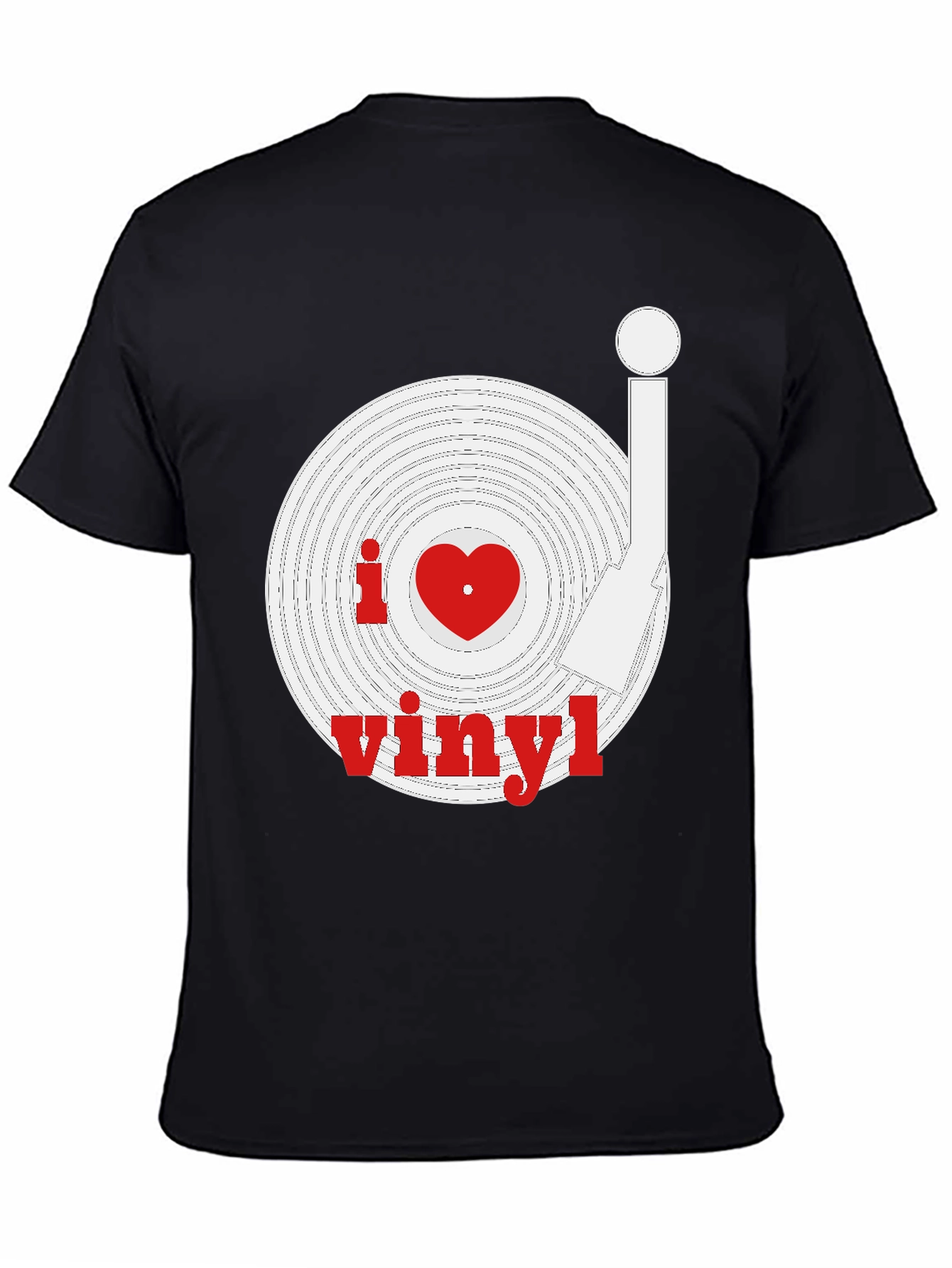 I Heart Vinyl Record Black T-Shirt