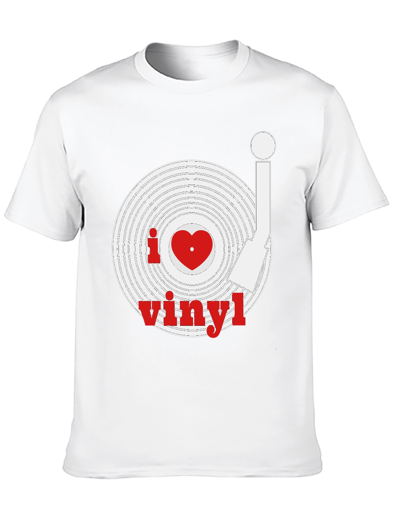 I Heart Vinyl Record Black T-Shirt