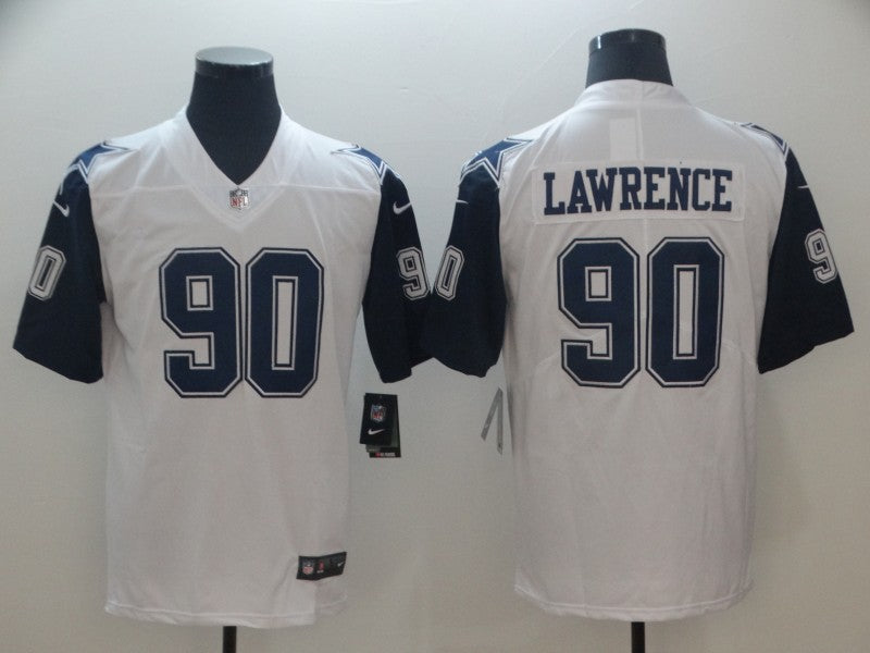 Men's Dallas Cowboys DeMarcus Lawrence #90 White Game Jerseys