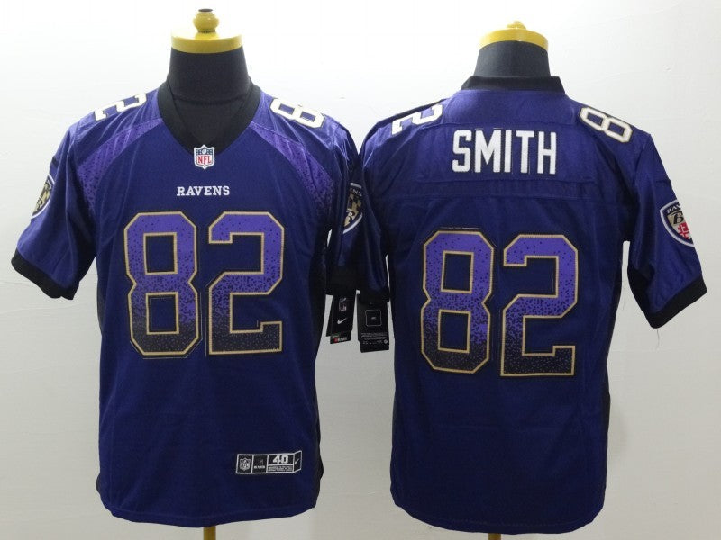 Men's Baltimore Ravens Torrey Smith #82 Purple Game Jerseys