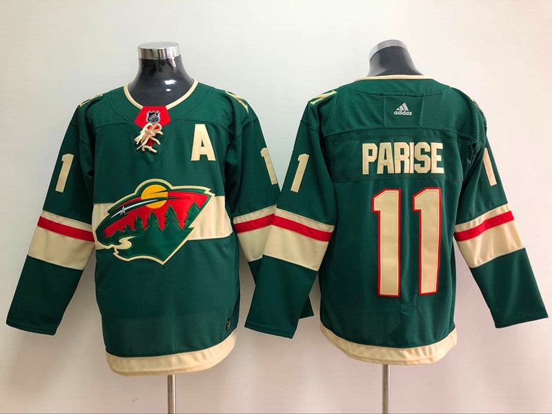 Men's Minnesota Wild Zach Parise #11 Green Home Breakaway Player Jerseys