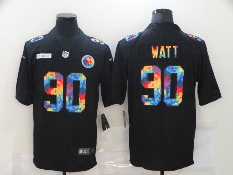 Men's Pittsburgh Steelers #90 T.J. Watt Black Game Player Jerseys