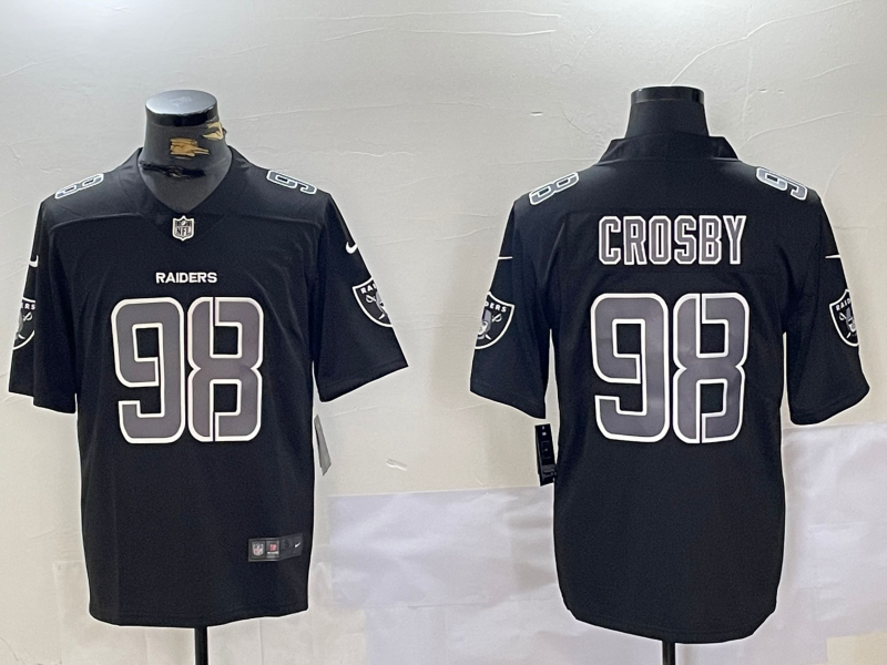Men's Las Vegas Raiders Maxx Crosby #98 Black Fashion Game Jerseys