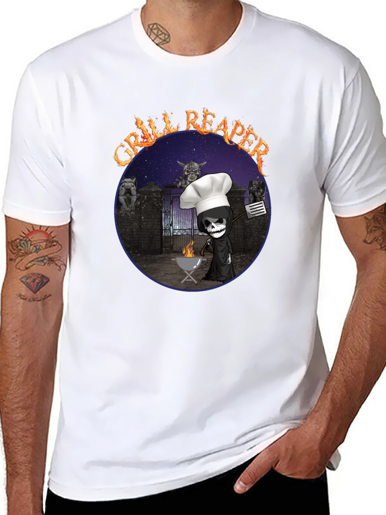 Grill Reaper Funny BBQ T-Shirt