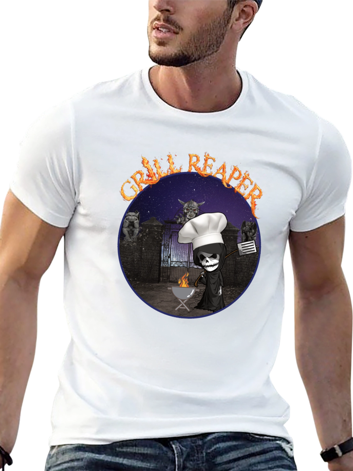 Grill Reaper Funny BBQ T-Shirt