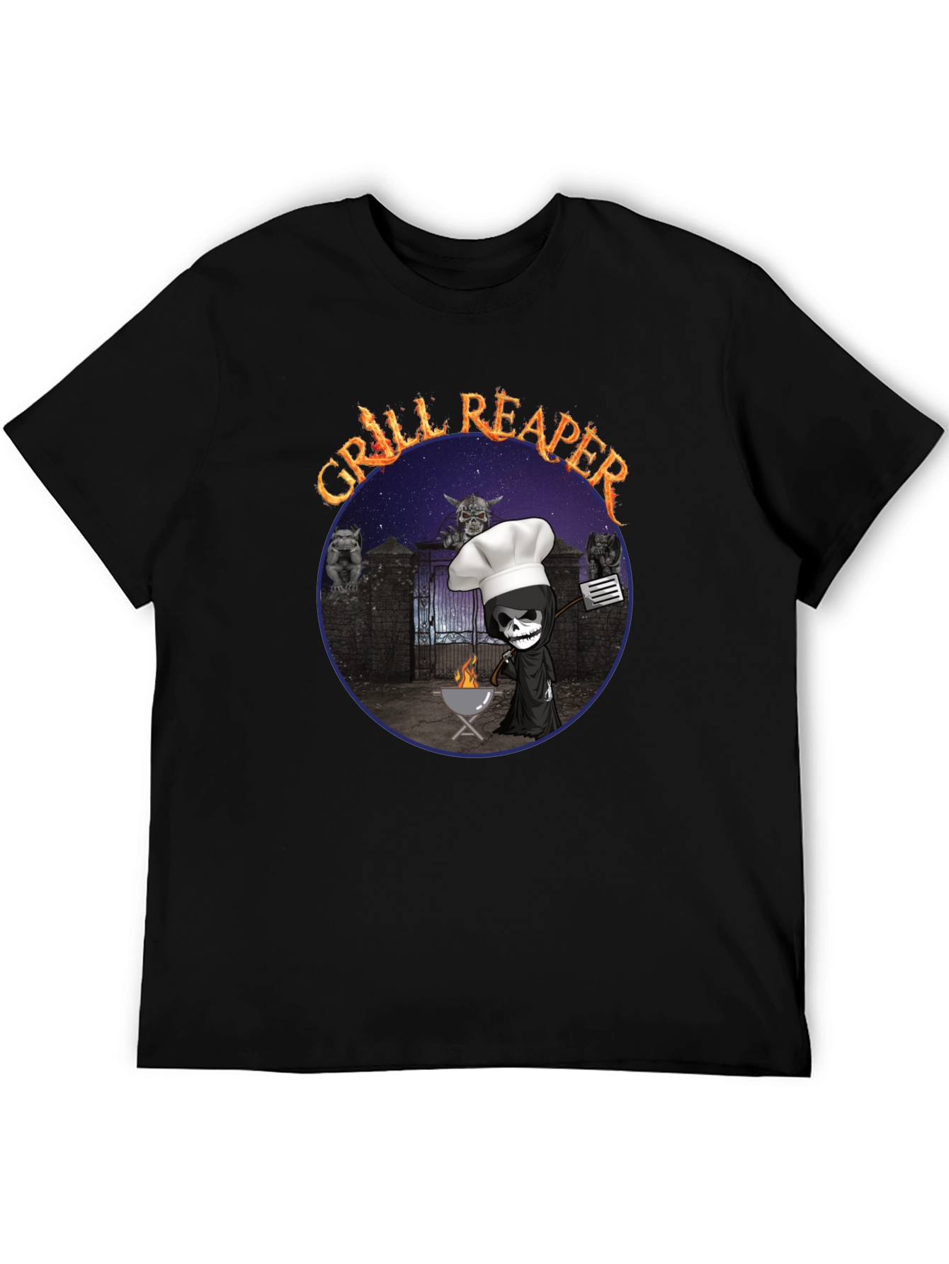 Grill Reaper Funny BBQ T-Shirt