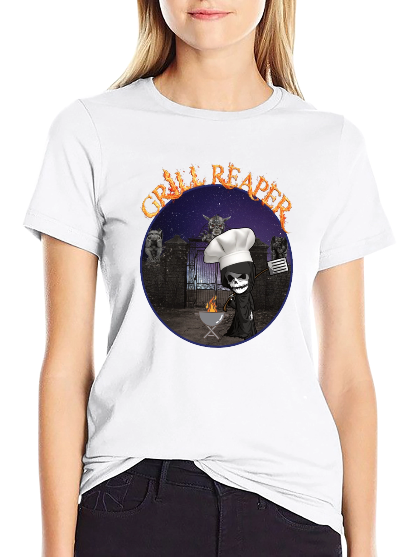 Grill Reaper Funny BBQ T-Shirt