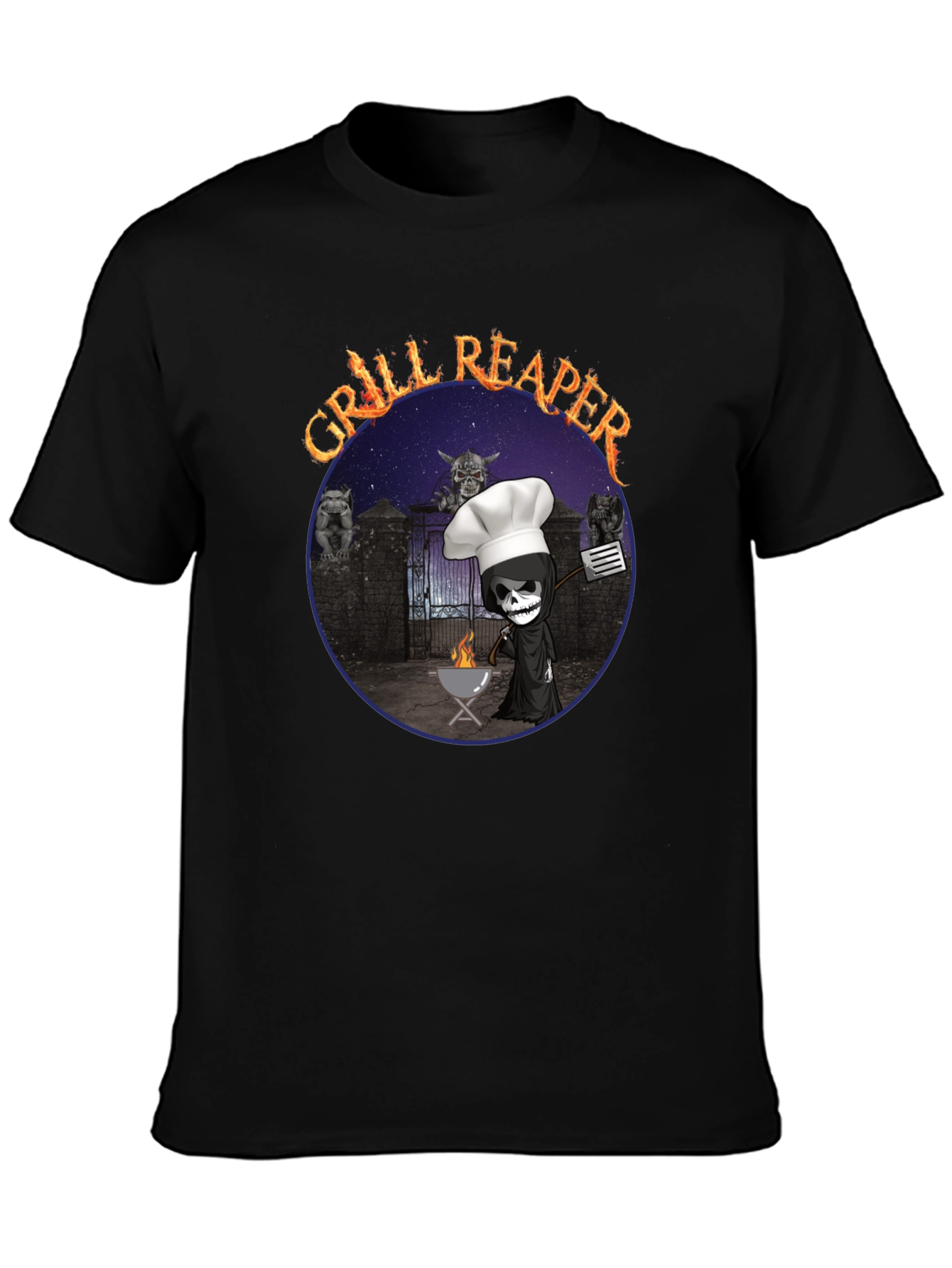 Grill Reaper Funny BBQ T-Shirt