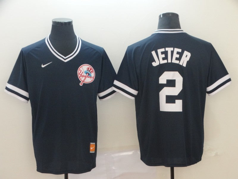 Men's New York Yankees Derek Jeter #2 Navy Stitched Jerseys