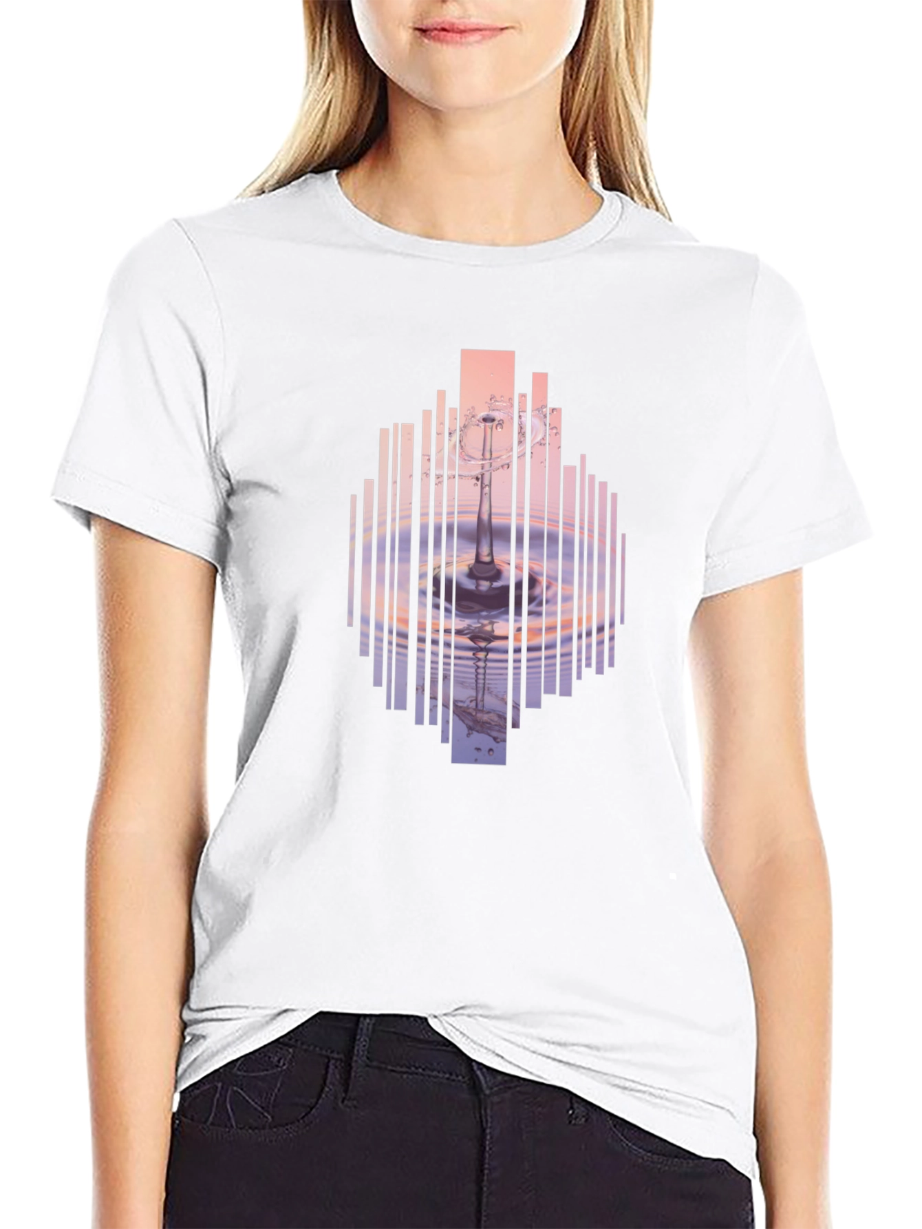 Abstract Water Ripple Graphic T-Shirt