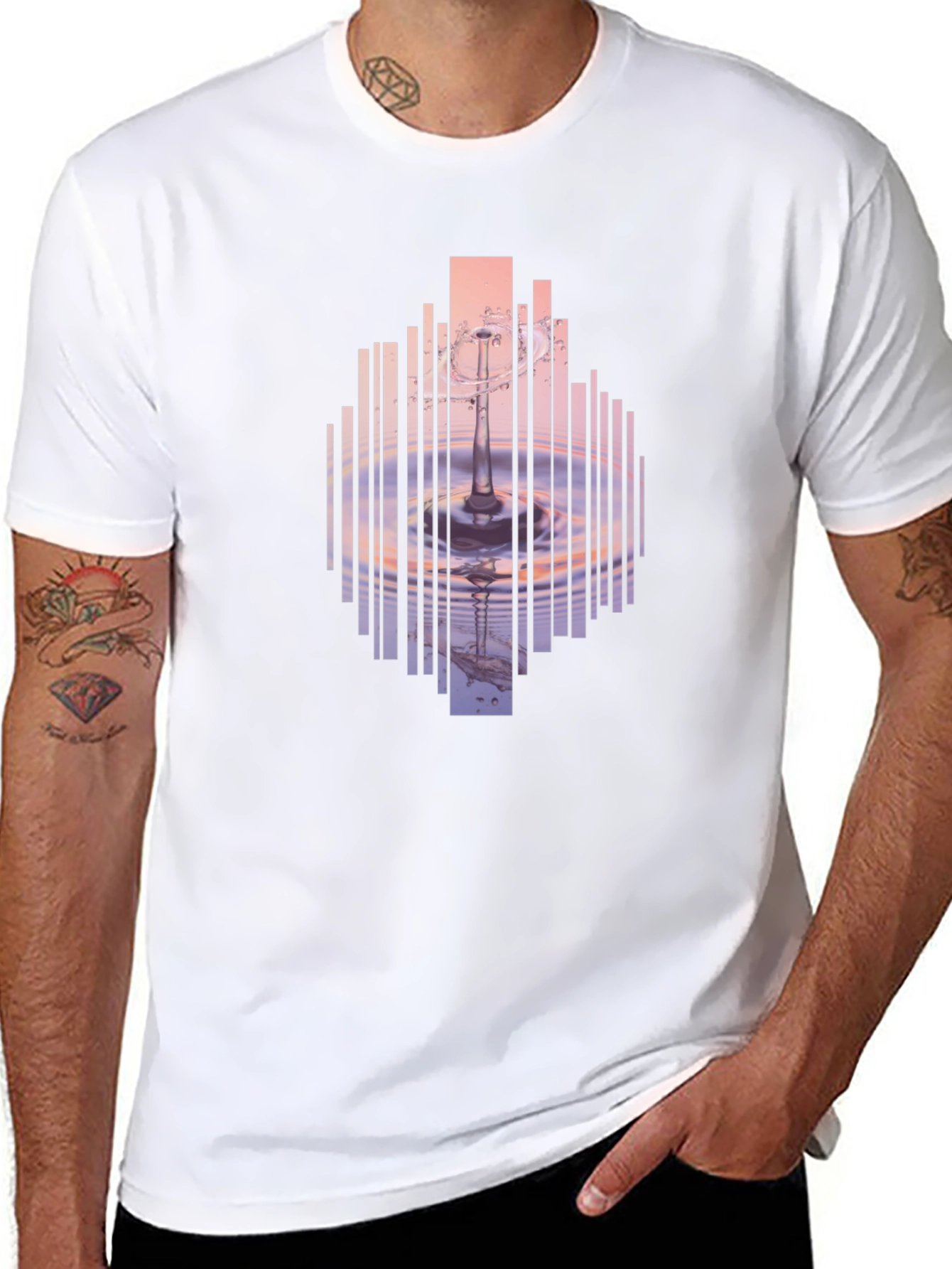 Abstract Water Ripple Graphic T-Shirt