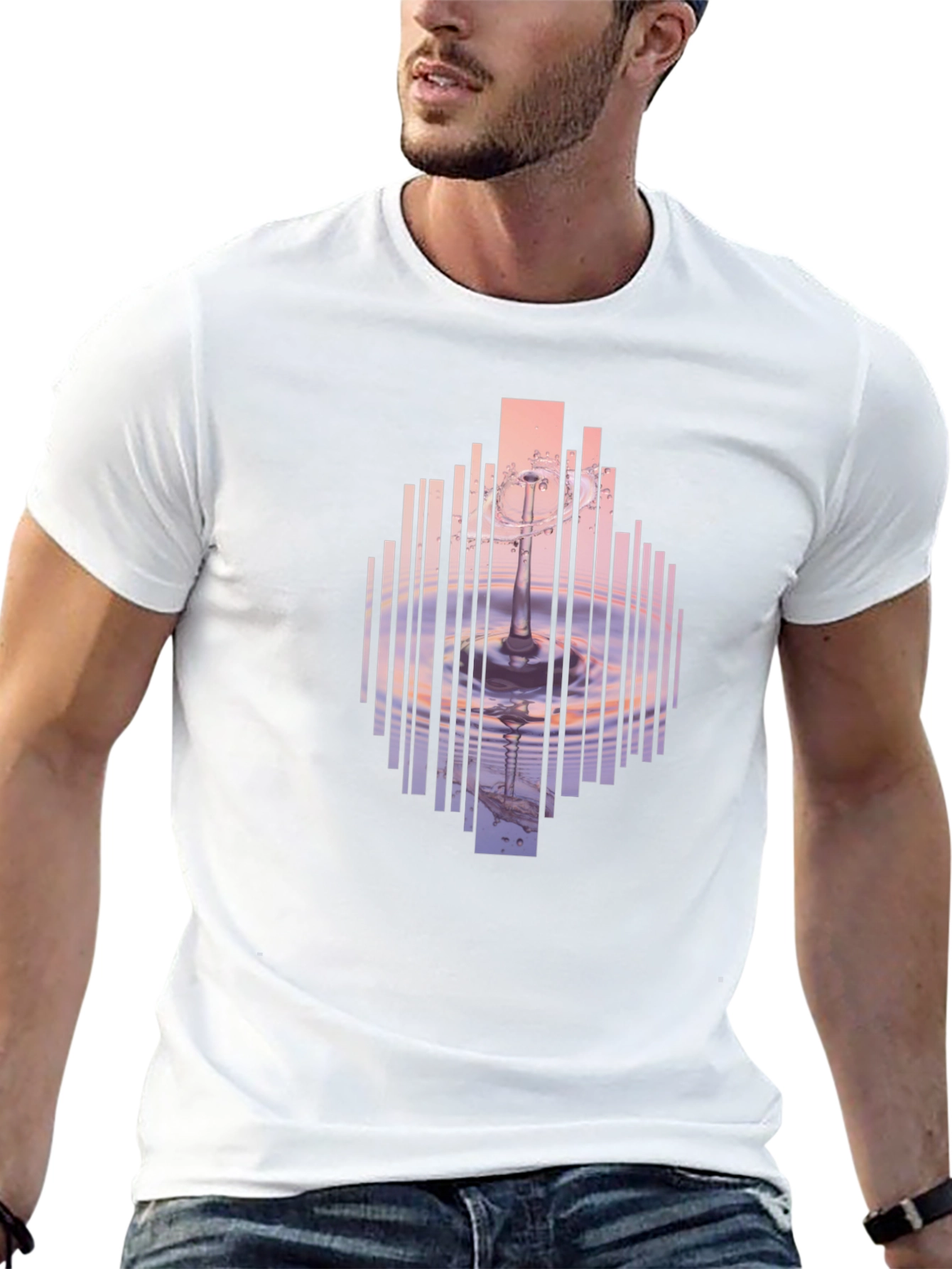 Abstract Water Ripple Graphic T-Shirt