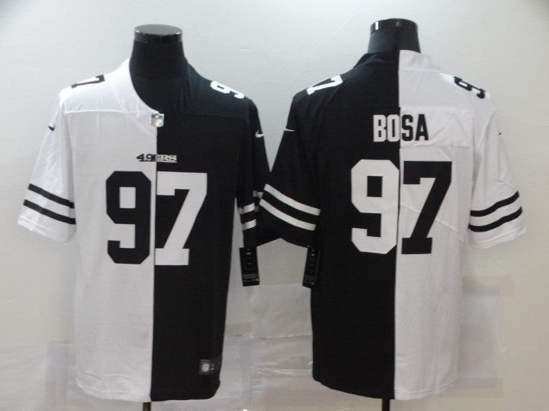 Men's San Francisco 49ers Nick Bosa #97 Black/White Game Jerseys