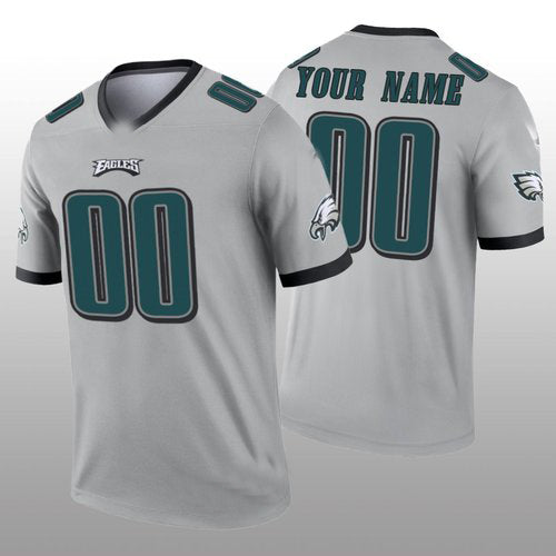 Custom1 Philadelphia Eagles Silver Inverted Legend Jerseys Stitched American Football Jerseys