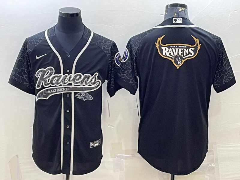 Men's Baltimore Ravens Black RFLCTV Limited Jerseys