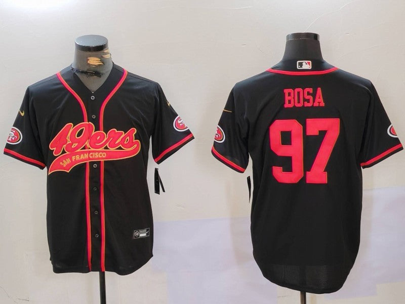Men's San Francisco 49ers Nick Bosa #97 Black Replica Player Jerseys