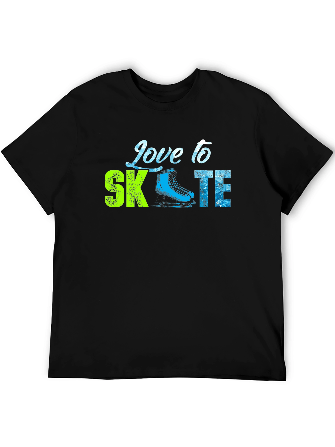 Love to Skate Graphic Tee - Black Cotton T-Shirt