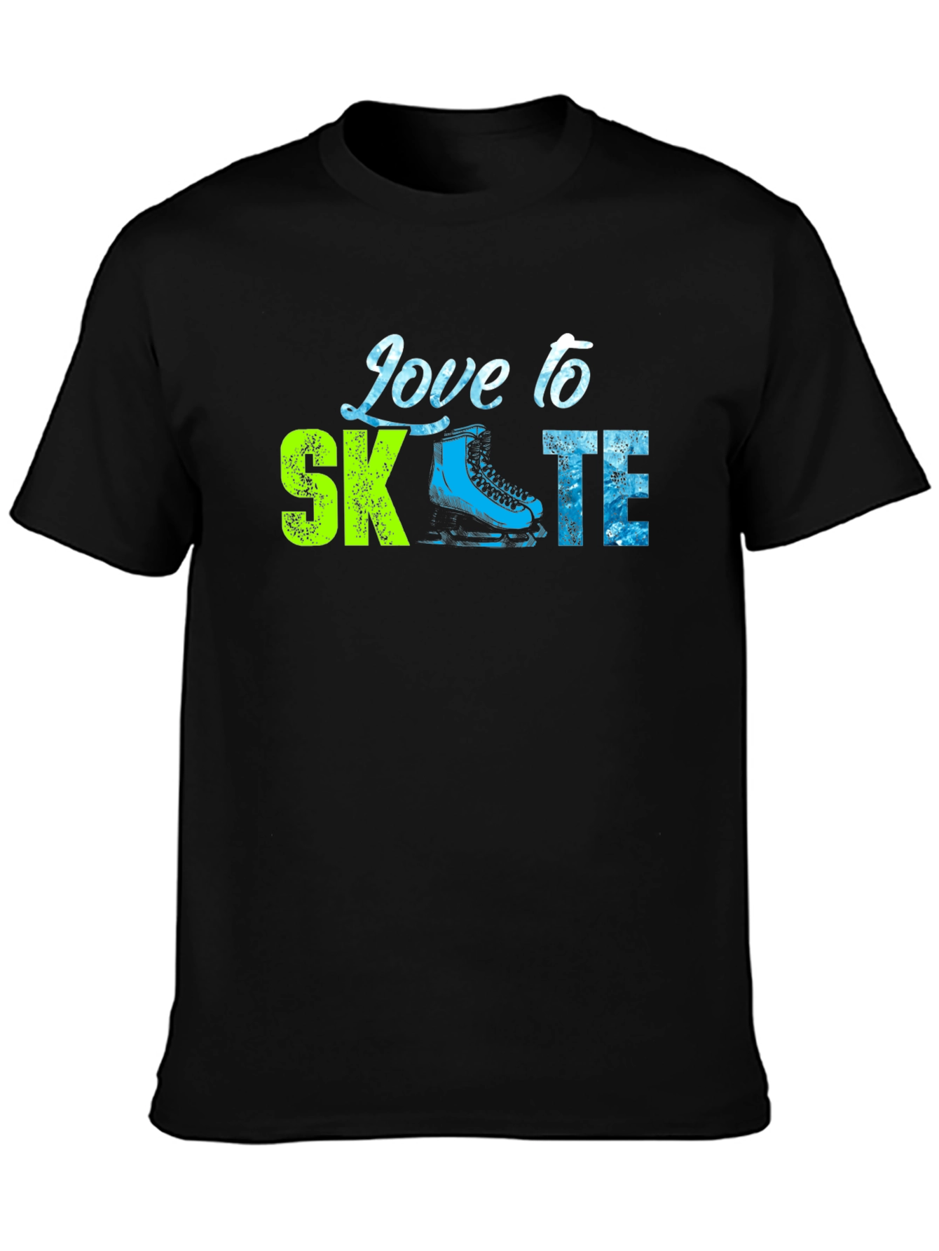 Love to Skate Graphic Tee - Black Cotton T-Shirt
