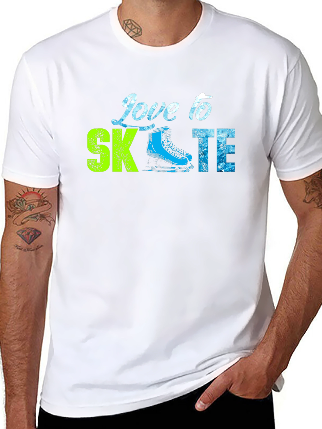 Love to Skate Graphic Tee - Black Cotton T-Shirt